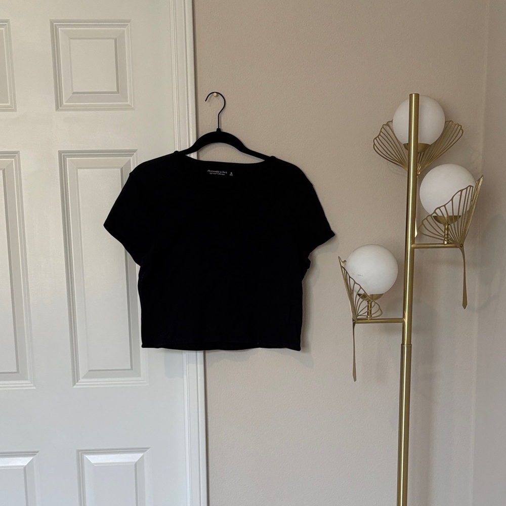 Abercrombie & Fitch Black Short Sleeve Ribbed Tee